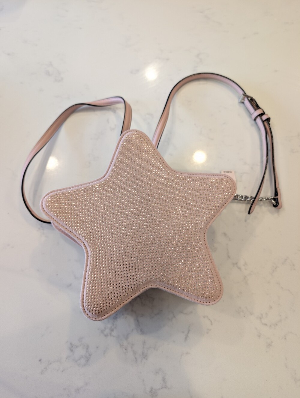 Victoria’s Secret Star Rhinestone Crossbody Bag Pink Crystal Sparkly Glam NWT